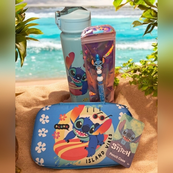 Disney Other - NWT Stitch Gift Set With Handmade Stitch Pen, Pencil Case, And Matching Tumbler